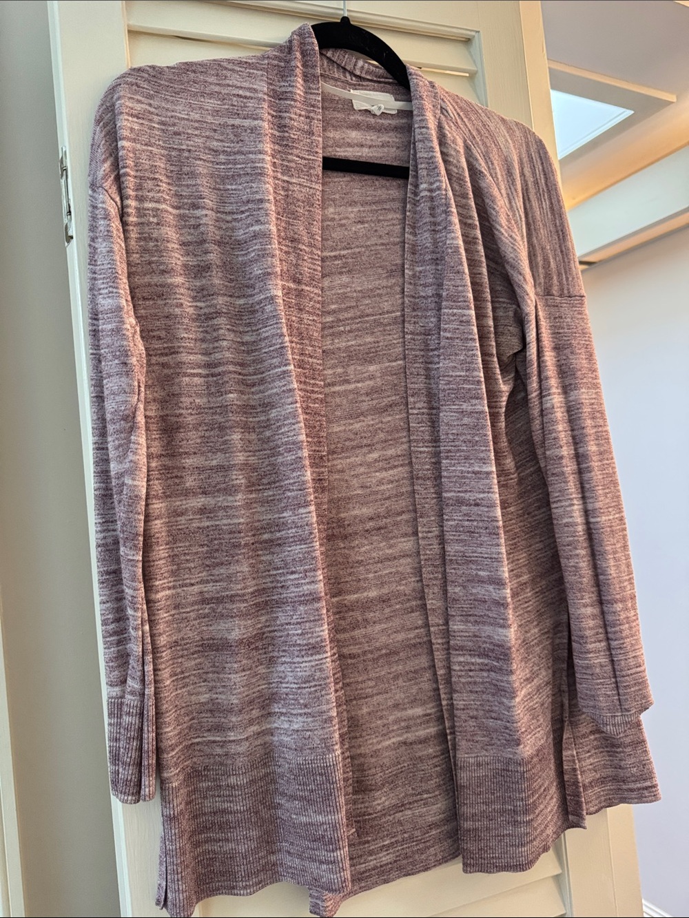 Lou & Grey Dusty Lavender Marled Open-Front Cardigan